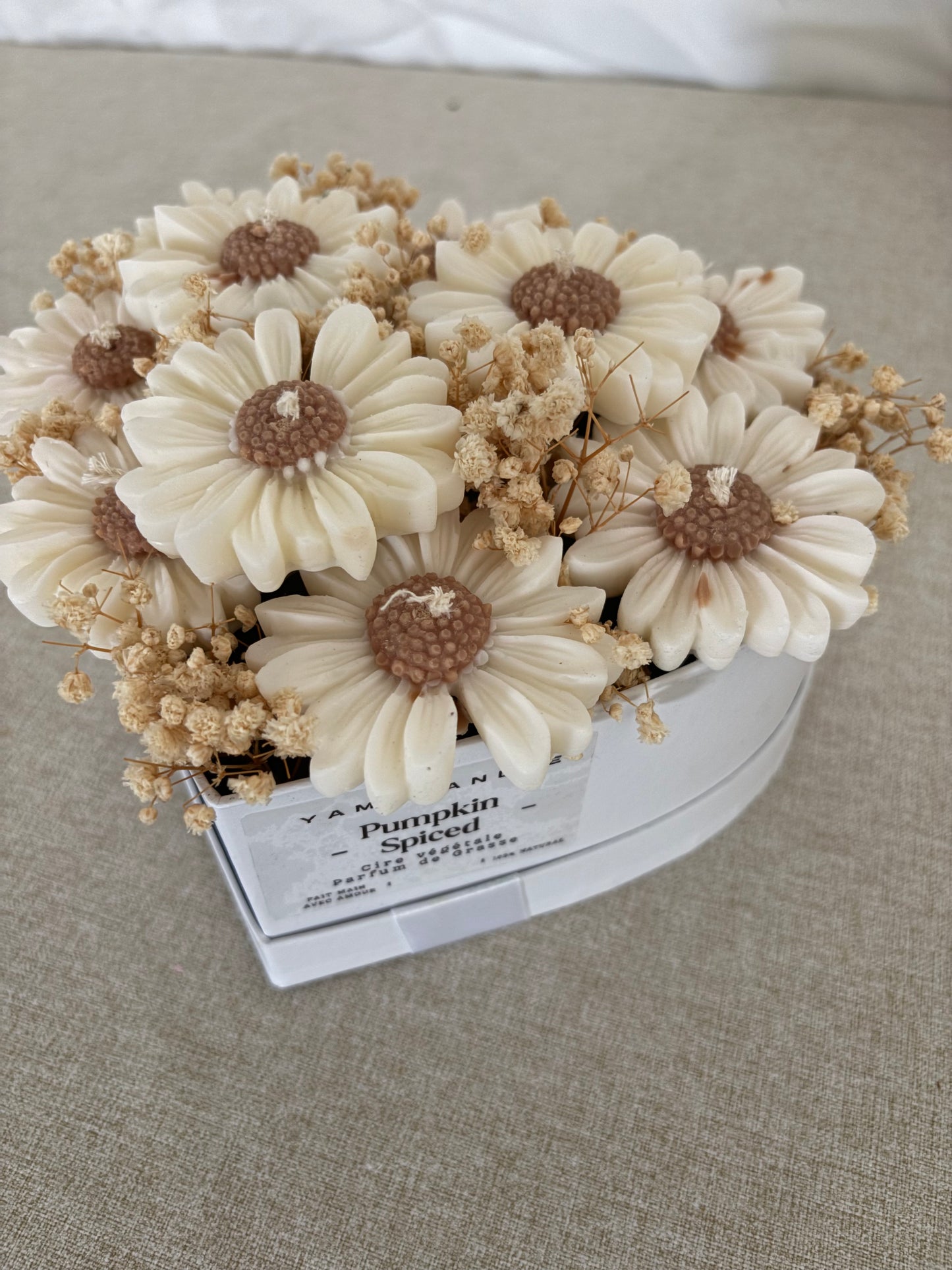 Douces marguerites blanc/brun - Pumpkin Spiced